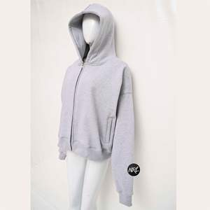 Logo personnalisé 100% coton uni unisexe poids lourd sweat à capuche zippé pull oversize vierge poids lourd sweats à capuche et sweat-shirts pour hommes - Product Image 6