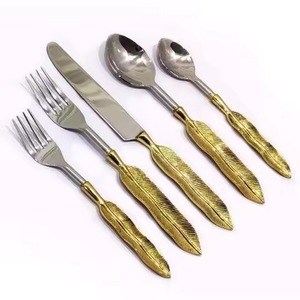 Ensemble de couverts de luxe en acier inoxydable et métal, fourchette, cuillère, couteau, ensemble de couverts de restaurant pour hôtels, vaisselle - Product Image 6