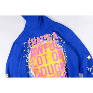 Nouveauté, streetwear d'hiver, coton lourd de haute qualité, 400 grammes, lavé, bleu, surdimensionné, brodé, respirant, pour homme - Product Image 3