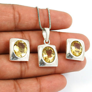 Nouveauté Design de luxe 925 argent Sterling citrine naturelle pierre précieuse forme ovale ensemble de bijoux faits à la main pour les fêtes d'anniversaire - Product Image 2