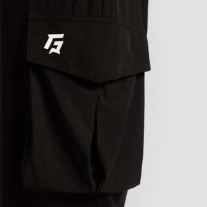 Pantalon Cargo Sportif Ristic XL Noir Hiver avec Fermeture Éclair et Plis Décoratifs Taille Mi-Haute en Tissu Tissé - Product Image 6