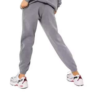 Vêtements de sport à épaules dénudées personnalisés, survêtement à capuche, pantalon de jogging, tricot de laine deux pièces uni, vente en gros - Product Image 5