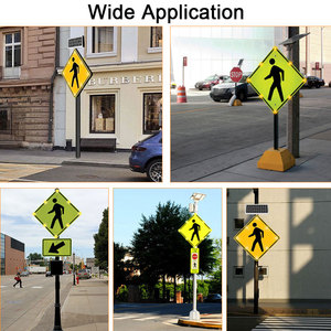 Thích hợp cho giao lộ đường giao thông dấu hiệu 18x18 inch nhôm bền kim cương hình phản chiếu crosswalk dấu hiệu - Product Image 6