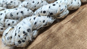 Ruban en soie de sari à pois écologique, teint à la main et recyclé, rubans en soie de sari à pois colorés, vente en gros, fournitures artisanales - Product Image 2