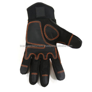 Guantes DE SEGURIDAD duraderos para mecánicos, Palma reforzada de algodón, cuero Industrial, goma antivibración para mantenimiento mecánico - Product Image 5