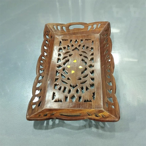 Bandeja de madera estética de lujo, madera secada al horno para ocasiones de fiesta, bandeja de madera hecha a mano - Product Image 2