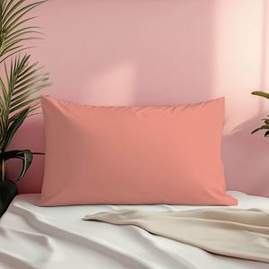 Naranja 100% PolyCotton Luxury Hotel Home Funda De Almohada individual 50x70 cm Técnica tejida rectangular Estilo liso 20 "x 28" Celebrity - Product Image 2