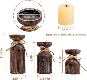 Candelabros de diseño de farol de madera hechos a mano para agregar un ambiente cálido a sus espacios de vida navideños Soporte de velas de Navidad - Product Image 3