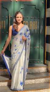 Soie naturelle Crep Belle Ethnique Designer Saree Femmes Fête De Mariage Fonction Réception Porter beau Sari Imprimé avec Blouse - Product Image 2