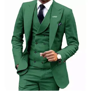 经典设计价格实惠时尚绿色男士套装长裤外套优质新款舒适西装
