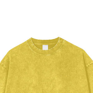 100% algodón pesado gota hombro lavado camiseta hombres de gran tamaño recortada Boxy Fit Streetwear en blanco personalizado ácido piedra lavado - Product Image 4