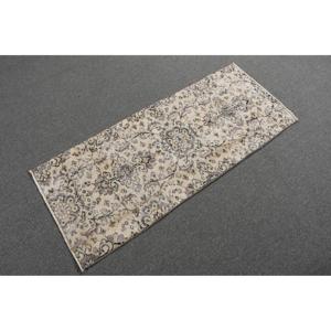 พรมวินเทจขนาด 1.8x4.4 ฟุต พรมตุรกีขนาดเล็ก พรมขนสัตว์สีเทาล้วน - Product Image 4