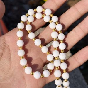 Collar de Cuentas de Ónix Blanco Natural de 8 mm, Joyería de Ónix Redonda y Lisa, Collar de Piedras Preciosas Minimalista para Boda, Regalo - Product Image 4