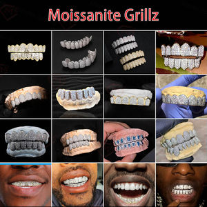 Iced Out Moissanite Grillz Diamant Dents Rappeurs 925 Sterling Sliver Personnalisé Hip Hop Vvs Grillz - Product Image 6