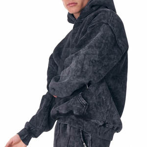 Conjunto Deportivo Holgado para Hombre con Lavado Ácido, Estilo Urbano, con Sudadera con Capucha y Pantalones Deportivos para Uso Casual - Product Image 4