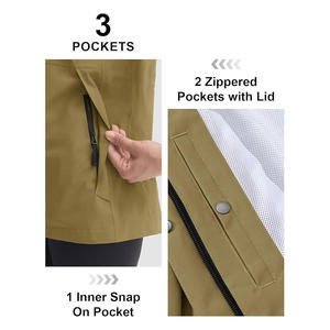 Chaqueta cortavientos Softshell ligera para mujer personalizable impermeable a prueba de viento tiras reflectantes duraderas cremallera algodón - Product Image 4