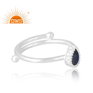 แหวนพลอยไคยาไนต์ธรรมชาติทำจากเงินสเตอริง925เครื่องประดับออกแบบได้ตามต้องการของขวัญสำหรับผู้หญิงสำหรับผู้หญิง - Product Image 4