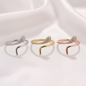 Anillo ajustable de plata de ley 925 con circonita cúbica y esmeralda, diseño de serpiente envolvente, para compromiso o fiesta, para mujer - Product Image 6