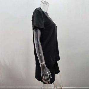 High Quality 2 Piece <b>Set</b> <b>Women</b> <b>T</b>-<b>shirt</b> With <b>Shorts</b> Customized Logo Solid <b>Women's</b> <b>Set</b> Casual Wear OEM Service - Product Image 4