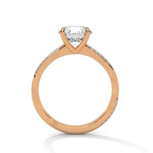 Bague de fiançailles élégante en diamant solitaire torsadé, diamant cultivé en laboratoire, personnalisable en or 10K/14K/18K, clarté VVS - Product Image 5