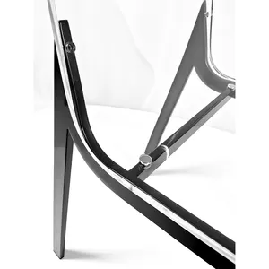 Cadeira de jantar Morden em metal acrílico transparente marfim