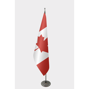 Canada's Official Indoor <b>Flag</b> 3x5ft Pennant Style Digital Printed Nylon Silk Vinyl Polyester Aluminum <b>Pole</b> - Product Image 1