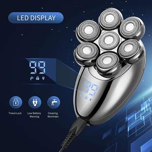 Afeitadoras Eléctricas para Hombre, Cabezal Rotatorio, Afeitadora en Seco y Húmedo, Recortadora de Barba con Pantalla LCD Impermeable, Bloqueo de Viaje, Afeitadora para Rostro IPX7 - Product Image 1