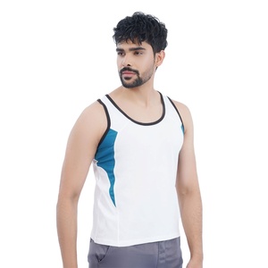 Custom Logo Men's Breathable Tank Top 100% Cotton Plus Size Compression Knitted Weaved <b>Washed</b> Technics Plain Style Casual - Product Image 1