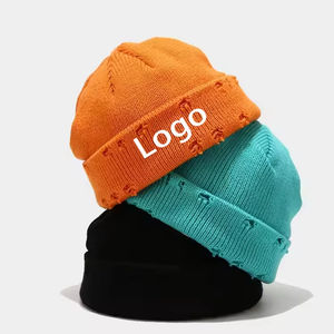 Gorros de Punto Desgastados al por Mayor del Fabricante, Gorra de Crochet con Logotipo Personalizado, Tejido Común para Hombres y Mujeres, Alta Calidad, Estilo Vintage - Product Image 1