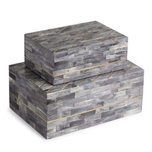 New bone in lay box pair set with premium vintage look -<b>home</b> <b>decor</b> <b>gift</b> ware - Product Image 1