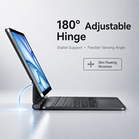 Étui Clavier Magnétique à Charnière Flottante, Corps en Alliage d'Aluminium Mince, Support de Précision Réglable à 180°, Support pour Stylet à Fixation Rapide