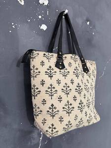 Sac fourre-tout antique indien fait à la main pour femmes sac en coton épais Jute sangle en cuir Style Vintage fermeture à glissière pochette sac à bandoulière - Product Image 2