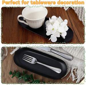 Plateau organisateur de cosmétiques pour salle de bain, plateau de rangement en acier inoxydable, plateau de service ovale en métal, acier inoxydable moderne - Product Image 2