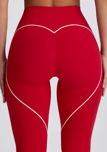 Logotipo personalizado Contraste Color Corazón Ropa activa Gimnasio Fitness Conjuntos Mujeres Entrenamiento Pilates Yoga Ropa deportiva Traje - Product Image 6