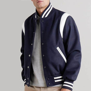 Chaqueta Universitaria de Lana de Alta Calidad para Hombre, Tipo de Cierre con Botones, Bolsillos, Chaqueta Bomber Cálida de Béisbol Universitaria para Hombre - Product Image 1
