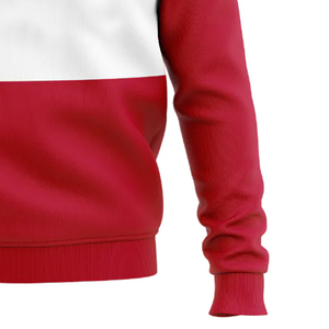 Sudadera de Primera Calidad con Cuello Redondo y Estampado Puff, Personalizada en Rojo y Blanco, de Felpa, para Hermandades Universitarias, Antiencogimiento, Resistente al Viento, 1911 - Product Image 3