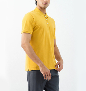 Polo de manga corta amarillo para hombre, de algodón suave tela transpirable, ajuste inteligente moderno para ropa informal, logotipo personalizado OEM disponible - Product Image 6