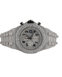 Acero inoxidable de alta calidad totalmente helado Mossanite diamante redondo esfera redonda estilo Hip Hop reloj para hombres mujeres India - Product Image 1