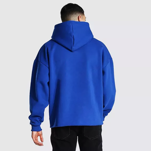 Sweat à capuche avec Logo personnalisé pour homme, sweat-shirt à ourlet brut, imprimé, Streetwear décontracté, automne - Product Image 2