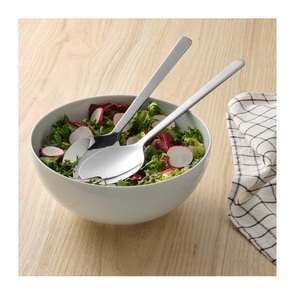 Cuchara para servir ensalada de diseño fresco 2025, servidor de ensalada de plata, juego de plata de acero con espejo, cubiertos, juego de cubiertos hechos a mano de pulido sólido - Product Image 3