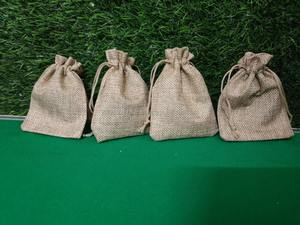 Bolsa pequeña de arpillera de yute para mujer, bolsa Potli para Año Nuevo, Halloween, favores de boda, regalos de devolución de Pascua, accesorio de caramelo para Diwali - Product Image 3