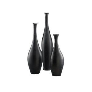 <b>Set</b> <b>of</b> <b>3</b> Matt Black Modern Home Decor Flower <b>Vase</b> Custom Logo Iron Metal Wedding and Garden Decoration Wholesale - Product Image 1