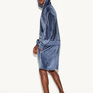 Sudaderas con Capucha de Terciopelo de Seda 100% Bordadas Personalizadas para Hombre, Dos Bolsillos Delanteros, Suministro OEM, Técnica Lavada, Talla Grande, Verano - Product Image 3