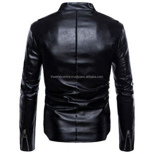 Chaqueta de cuero con logotipo personalizado de alta calidad para hombres Precio de venta al por mayor Ropa Chaqueta de cuero resistente al viento para hombres - Product Image 6
