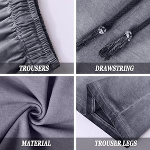 Pantalones cortos atléticos de algodón Vintage para hombre, ropa de calle con cintura elástica para playa y verano, pantalones cortos holgados para gimnasio con bolsillos - Product Image 6