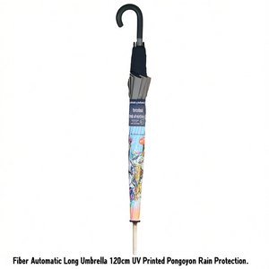 Paraguas Largo Automático de Fibra de 120 cm con Protección UV y Estampado Pongee - Product Image 2