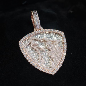 Pendentifs et breloques en diamant Moissanite VVS Hip Hop glacés, pendentif personnalisé plaqué or rose 14k 18k pour hommes et femmes - Product Image 1