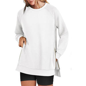 Sweat-shirt à manches longues pour femmes coupe ample mélange de coton confortable tenue quotidienne élégante et chaude - Product Image 1