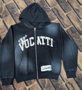 2025 OEM Fit logo imprimé personnalisé hommes 100% coton sweats à capuche et sweat-shirts fermeture éclair complète plaine grande taille hommes sweats à capuche courts pour homme - Product Image 2