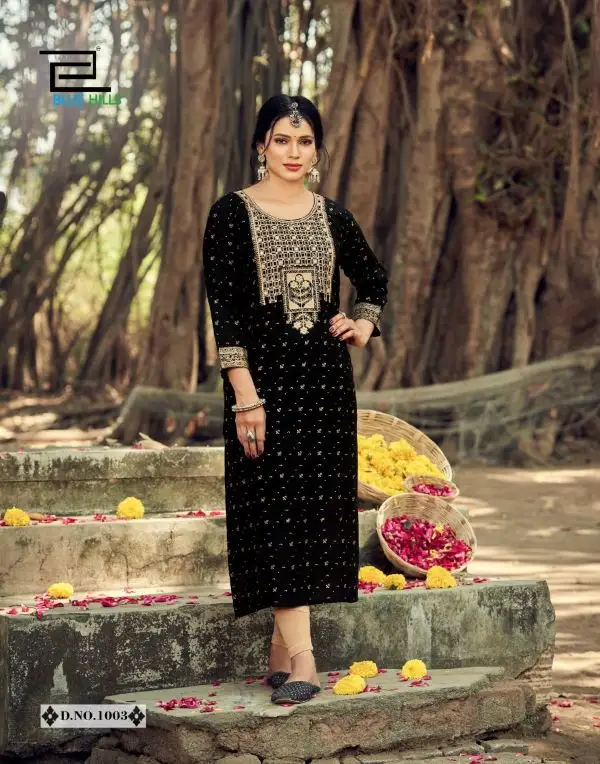 Long Side Cut Printed kurti with Heavy Embroidery Work Rayon Print Embroidery work Light Weight Kurti Casual Wear